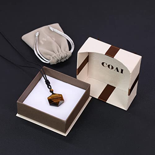 COAI Jewish Jewelry Star of David Crystal Necklace for Women Men Tiger Eye