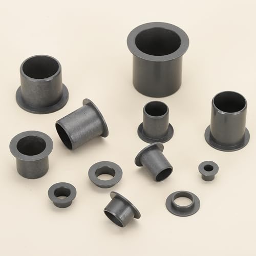 sourcing map 6Pcs Flanged Sleeve Bearing, Plastic Bushing ID 25mm x OD 28mm x Length 30mm POM Bushing, Black 6