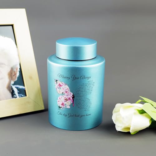 Small Cremation Urns for Human & Baby Ashes, Butterfly Blue Butterfly Small 60 lbs