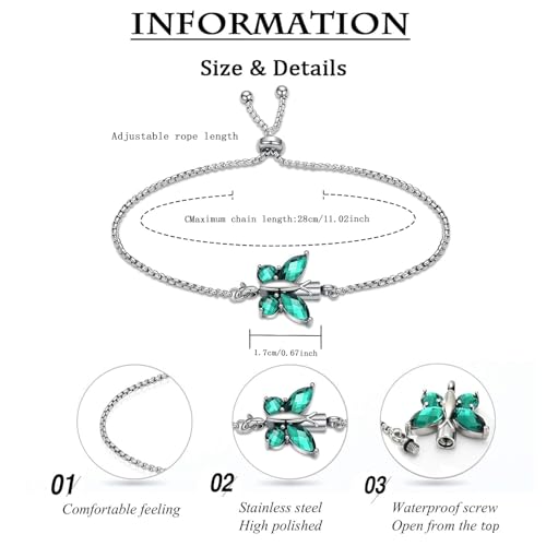 zeqingjw Cremation Jewelry Butterfly Urn Bracelet for Ashes for Women Stainless Steel Adjustable Urn Bangle Memorial Keepsake Ash Holder Bracelet Green