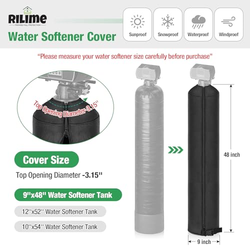 Rilime outdoor water softener cover, 9 x 48 inches, protective fitted design