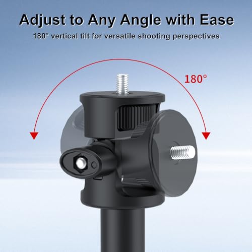 NWV 6-Section Extendable Tripod Stand with 1/4" Screw, Aluminum Alloy Camera Tripod with 180° Rotation, Foldable Phone Tripod for Live Stream, Vlogging, Photography, Max Height 210cm