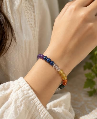 Amethyst Quartz Bloodstone Lapis Yellow Aventurine Carnelian Beaded Bracelet Crystal Healing Fashion Jewelry Gift Accessory