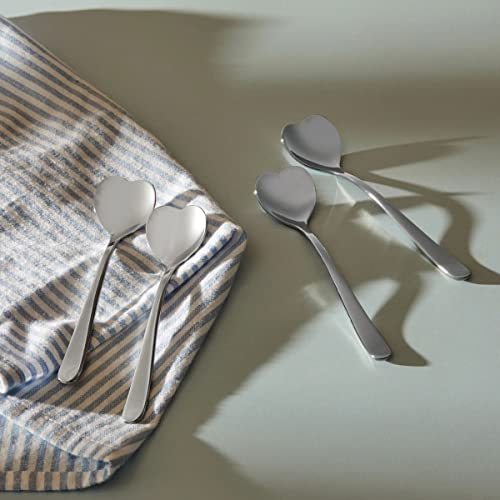 Alessi Big Love Set of 4 Heart Tea Spoons, 18/10 Stainless Steel, by Miriam Mirri