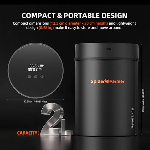 Spider Farmer Smart Curing Jar 2L Vacuum Container for Fresh Storage
