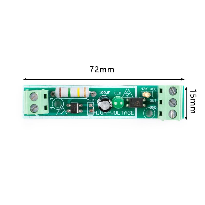 [Australia - AusPower] - 3Pcs 1Channel AC 220V Optocoupler Module 220V Voltage Detect 220V Optocoupler Isolation Microcontroller TTL Level 3V-5V 