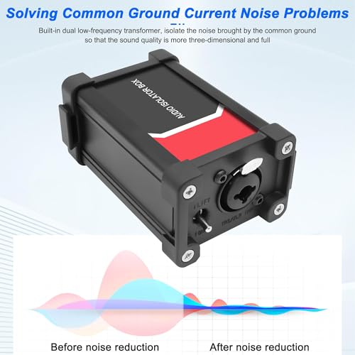 XMSJSIY Audio Isolator Box Combo XLR & 1/4" 6.35mm TRS TS Hum Eliminator