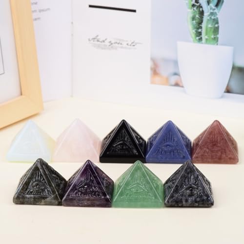 Black Obsidian Healing Crystal Pyramid,Natural Stone Pyramid for Meditation, Reiki Energy, Chakra Balancing,Energy Enhancement - Great Gift for Home Decor, Office Desk, and Spiritual Practices Black Obsidian