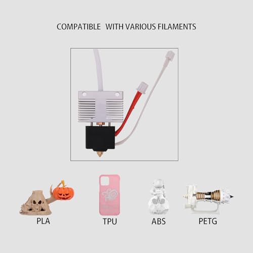 Hotend Kit for Elegoo Neptune 4, Neptune 4 Pro, 3D Printer Print Head Extruder Hot End Kit Heating Block Kit with 5PCS Extra 0.4mm Brass Nozzle Kit and 1 PCS Silicone Cover