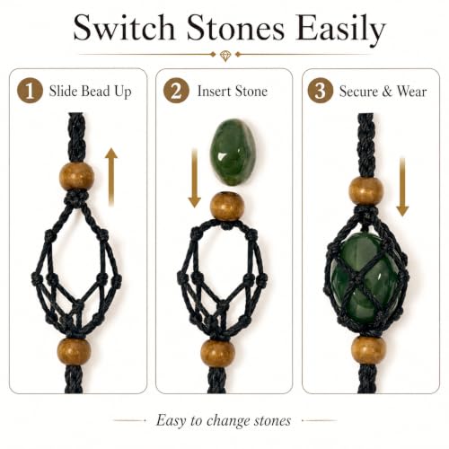 7 Chakra Crystal Stone Set Handmade Rope Small