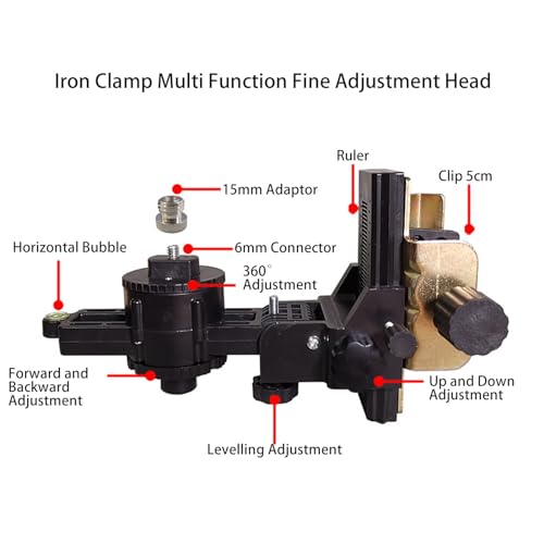 [Australia - AusPower] - Fine Tuning Bracket Level Adapter L Shape Magnetic Pivoting Base with Adjustable Clip for Wall Ceiling Mounted 