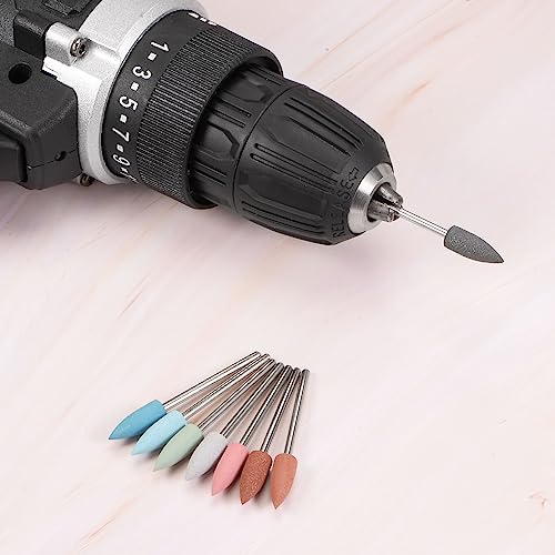 sourcing map Grinding Pins 6 mm, Grain 800 Grinding Attachment for Cordless | Pack of 6, pointed handle diameter 2.35 mm, professional polishing accessories for grinding, polishing, light green