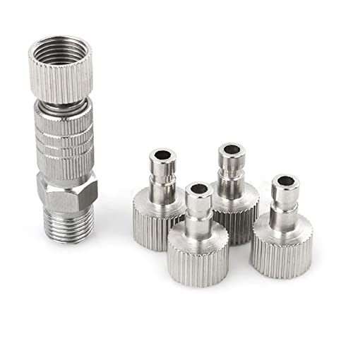 5 Pieces 1/8 Inch Female Connectors and Male Adapters Adjustment Control Valve Airbrush Accessories for Air Compressor and Airbrush Hose
