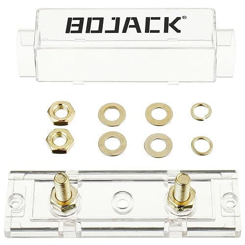 BOJACK 2pcs 200A ANL Fuse Holder and 2pcs 200Amp 32VDC ANL Fuses for Audio and Video Systems
