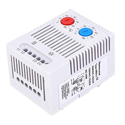 Temperature Controller, PC Temperature Controller Switch Open/Close Supports 12-250V Wide Voltage Input Adjustable Mechanical Thermostat 0-60 ZR011(ZR011)