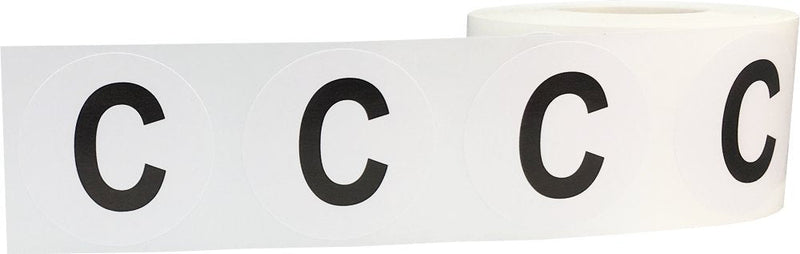 Letter C Inventory Labels 1.5 Inch Round Circle Dots 500 Adhesive Stickers