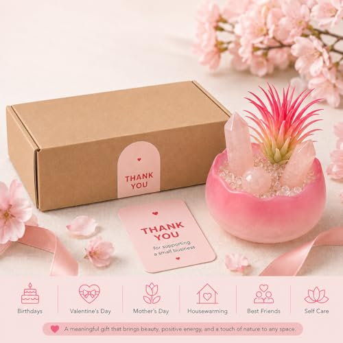 Natural Crystal Healing Stones Set with Point & Sphere-Mini Pink