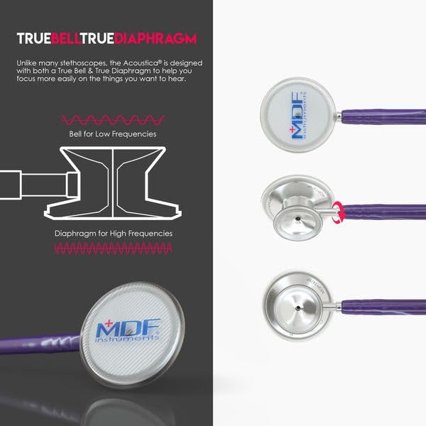 [Australia - AusPower] - MDF Instruments, MD One Stainless Steel Stethoscope, Adult, Purple Tube, Silver Chestpieces-Headset, MDF77708 