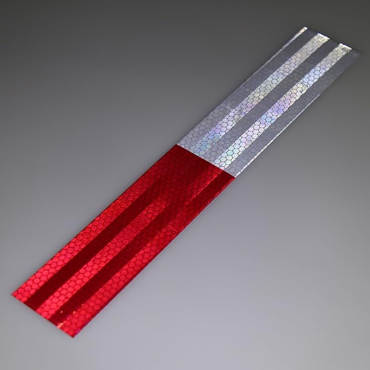 Reflective Tape 10 Pack Red/White, 2" x 12", Waterproof Self-Adhesive Safety Caution Warning Tape for Cars, Trucks, Trailers, Boats & Road Signs, Trailer Reflector 10 pcs