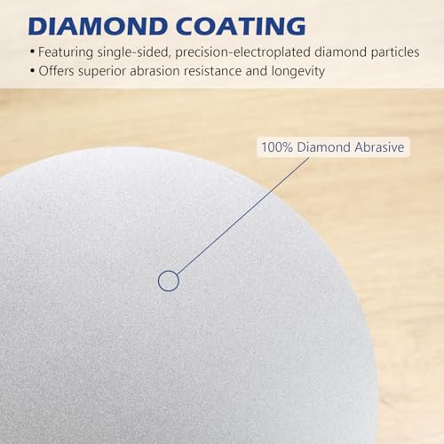 SCOTTCHEN Diamond Grinding Disc, 8” (200mm),No Center Hole,Flat Lap Disk Polishing Discs -240 Grit,Sanding Grinding Disc for Gemstone, Tile, Porcelain, Glass & Metal Polishing 240grit