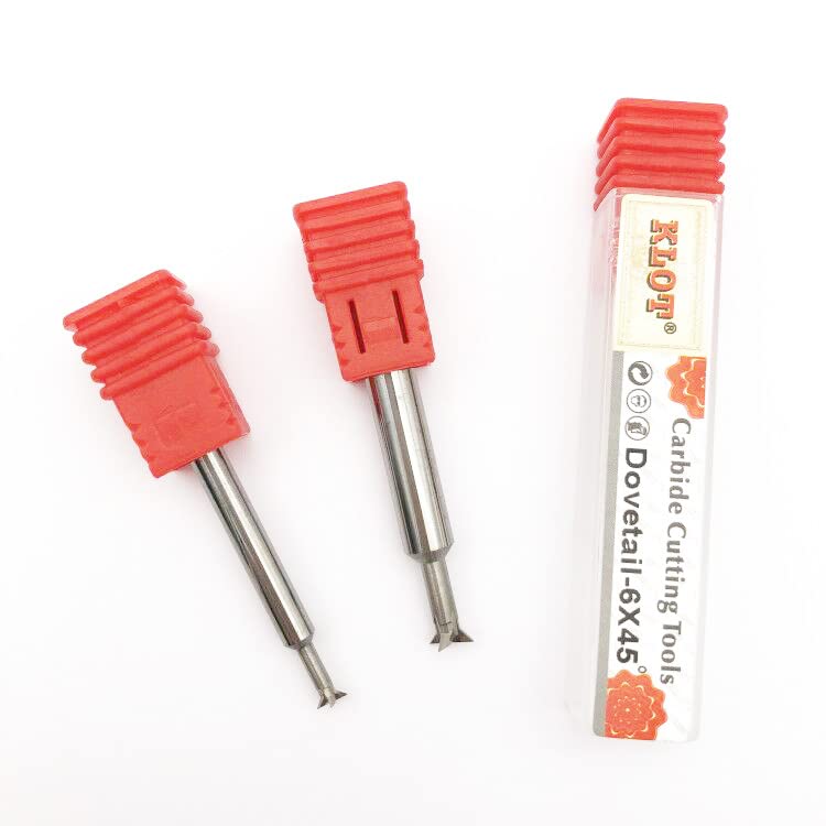 KLOT 2mm 45° solid carbide dovetail milling cutter, uncoated end mill for aluminum and copper, L50mm
