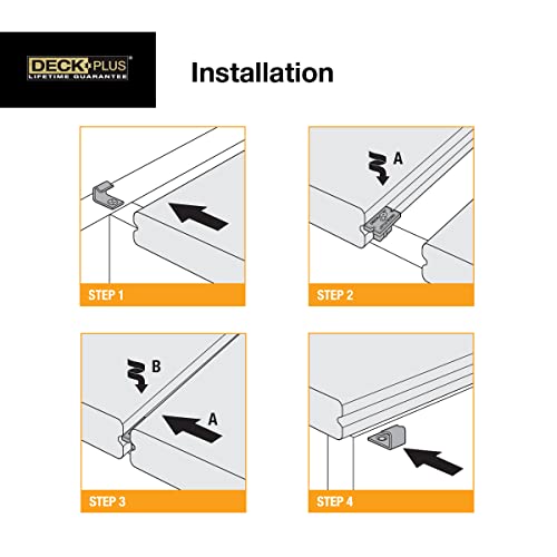 Deck Plus Eclipse hidden deck fasteners, gray stainless steel wood screws, 90-pack box