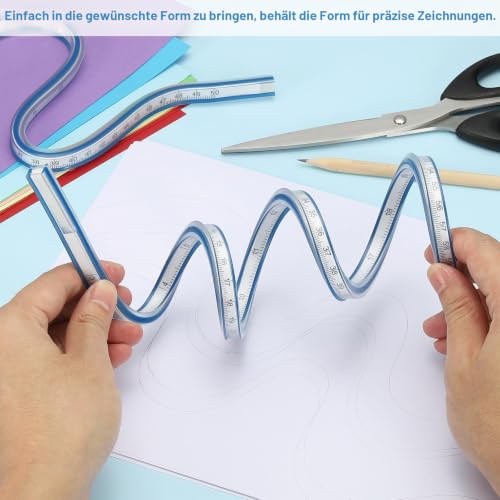 QUARKZMAN 40 Inch 100 cm Flexible Curve Ruler Can Be Drawn Blue | Sewing and engineering are beneficial