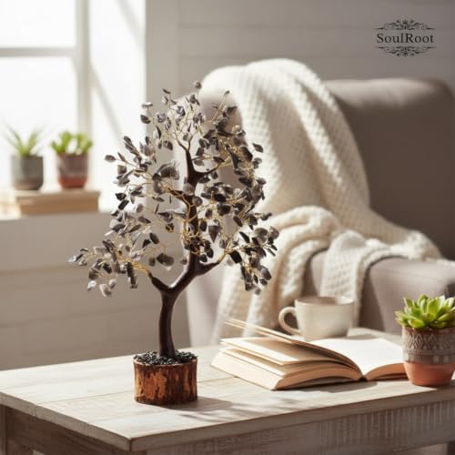 Handcrafted Tourmaline Crystal Gemstone Tree Natural Healing Stone Tree of Life for Protection, Grounding, and Negative Energy Shielding - Elegant Decor Feng Shui Gift