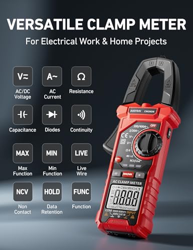 AstroAI ETK3 2000-count digital clamp meter with voltage tester pen and GFCI outlet tester set