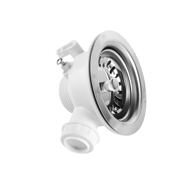 [Australia - AusPower] - Sarini Strainer Basket Eccentric Valve with Rope Rotary Drain Fitting Sink G1-1/2 Diameter 114 mm for Kitchen Sink and Dishwasher Drainage Solutions 