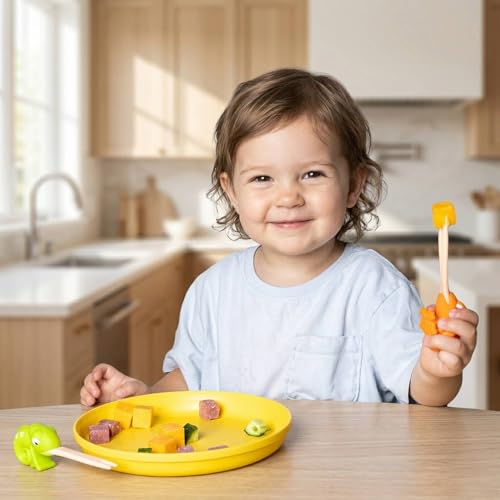 Food Picks for Kids – Kids Food Picks for Lunchbox, Self Feeding Utensils for Picky Eaters, Feeding Therapy Tools, BPA Free, Animal Design (3-Pack) 3