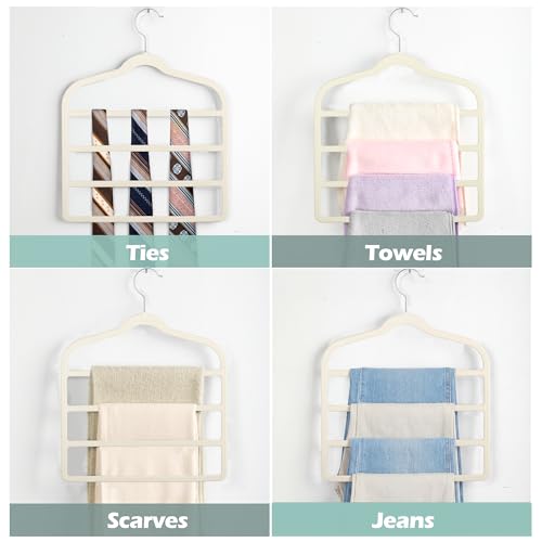 Velvet Pant Clothes Hanger Space Saving Non Slip Hanger Jean Slack Hangers Beige 5