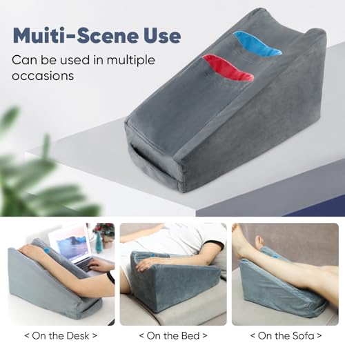 Arm Elevation Pillow Arm Wedge Pillows for Adults Arm Support Pillow with Pocket for Post Surgery Elbow Rest Pillow with Removable Pillow for Sleeping(Grey) Grey