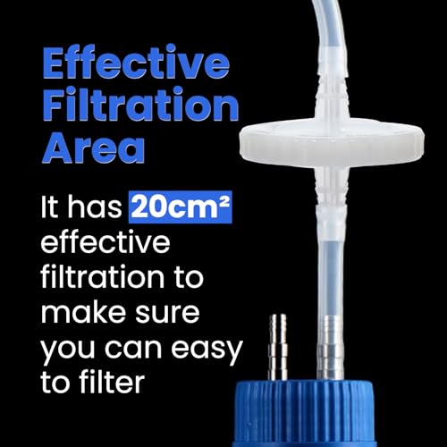 Sterile 50 mm PTFE Sterile Valve Filter, 0.22 µm Hydrophobic Syringe Filter | Maximum operating pressure 60 psi, individually packaged