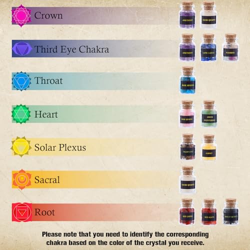 12 PCS Crystals and Healing Stones - Healing Crystal Chips in Jar Witch Stuff Witchcraft Supplies Reiki Crafts for Meditation Therapy Energy Clearing Witch Gift for Beginners 12 Pcs Crystals and Healing Stones