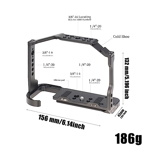 Z8 Cage Support, Hersmay Video Stabilizer Camera Cage with Top Handle for Nikon Z8 Camera Cage Accessories DSLR Rig with Cold Shoe,Handle Locating Holes,Multiple 1/4" 3/8" Screw Holes