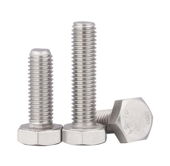 [Australia - AusPower] - cSeao 20pcs 1/4-20 x 1/2" Hex Head Bolts, Plain Finish, 304 Stainless Steel 1/4“-20 x 1/2" 20pcs 