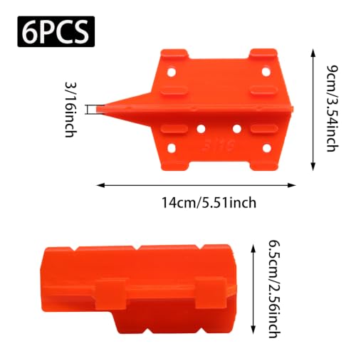 Hxcioy ABS deck board spacers, 6-piece orange 1/8 and 3/16 inch deck spacing tools