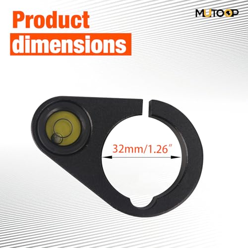 MUTOOP GPS pole bubble level with green fluorescent vial and locking screw for 32mm poles, 2-piece set