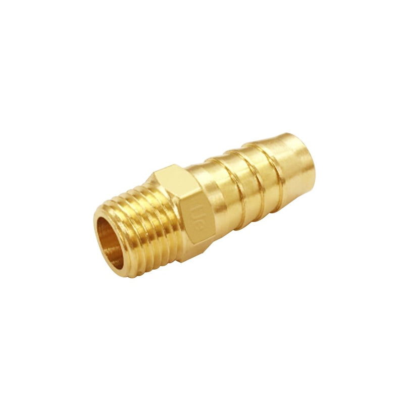 [Australia - AusPower] - 6PCS Brass Hose Barb Fittings 1/4" NPT Male to 3/8" Barb Adapter Connector Include 6 Stainless Steel Clamps for Water/Oil/Gas 3/8"Barb 1/4"NPT Male 