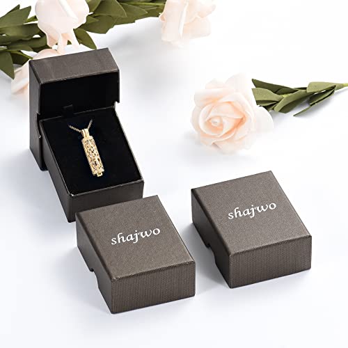 shajwo Cremation Cylinder Urn Ashes Necklace for Women Men Tree-Gold