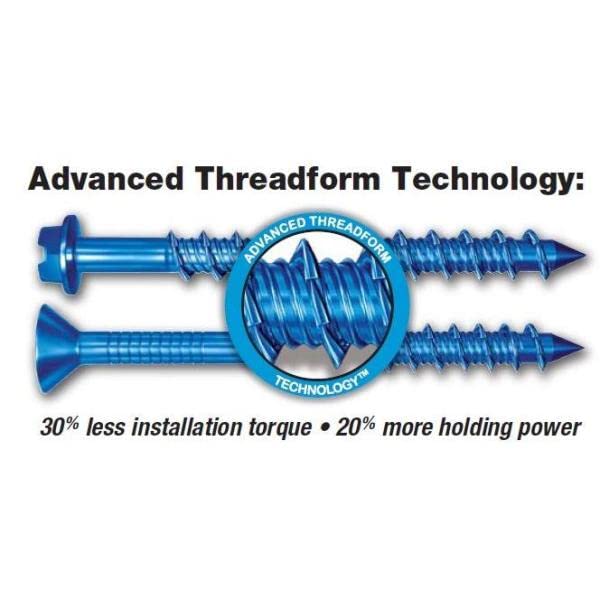 [Australia - AusPower] - Tapcon 3/16" x 2-3/4" Star Torx Head Concrete Anchor Screws 3175407V2 | 100 Pack | Drill Bit Included 