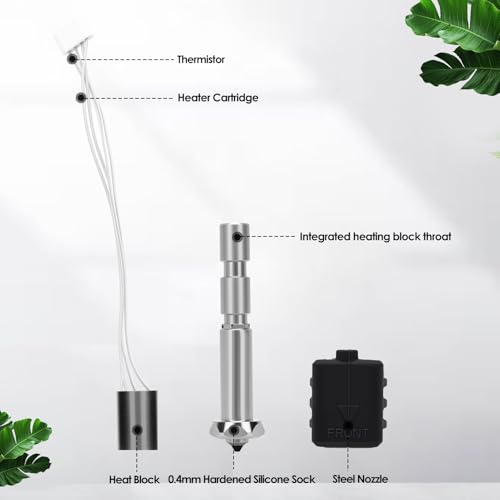 Ceramic Hotend Kit Replacement for Anycubic Kobra 3 Max, 3D Printer with 0.4mm Nozzle, 600 Mm/s Printing Speed, Supports PLA, PETG, TPU, ABS Filaments, High Strength Steel Heat Proof