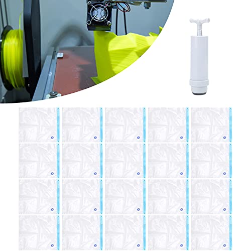 Filament Storage Bag, Filament Dryer, 20Pcs 33x30cm Plastic Resealable Compression Containers Reusable Filaments Vacuum Kit Filament Dryer Box for 3D Printer, Spool, PLA