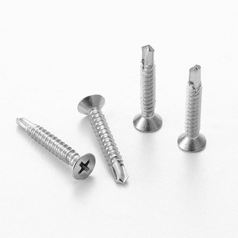 [Australia - AusPower] - #6 x 3/4" (100 Pack) Flat Head Sheet Metal Screws Self-Tapping Screw Phillips Head Self Drilling Screws, 410 Stainless Steel #6 x 3/4'' 