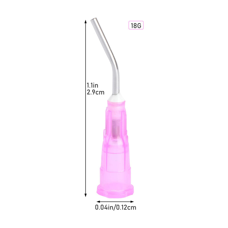 100 Pieces 18G Dental Cleaning Needles Blunt Tip Dental Pruning Needles Pre-Curved Watering Needles Disposable Cleaning Tool Compound Needles