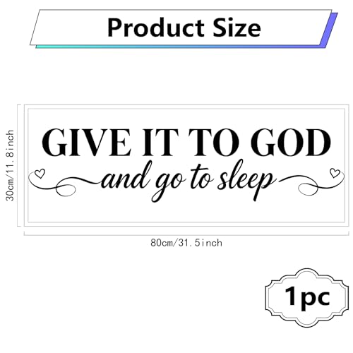 Give It to God Wall Decal God Quotes Wall Decor Stickers Big Black Inspirational Words Self Adhesive Vinyl Removable Modern Aesthetic Design Art for Home Bedroom Living Room God Quote