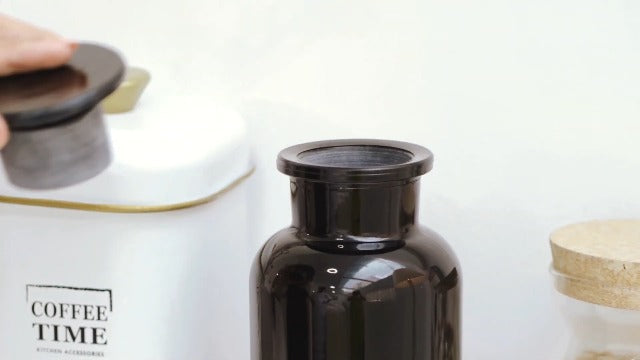 Infinity Jars 500 ml (17 Fl oz) Black Ultraviolet Blocking Glass Apothecary Jar Airtight Smell‑Proof Refillable Container for Herbs, Spices, Tea & Essential Oils 1