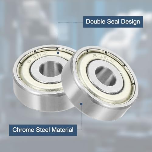 sourcing map 8 Pack 636ZZ Deep Groove Ball Bearings, 6x22x7mm Chrome Steel Double Shield Bearing for Electric Motor, Home Appliances, Garden Machinery, (ABEC5)