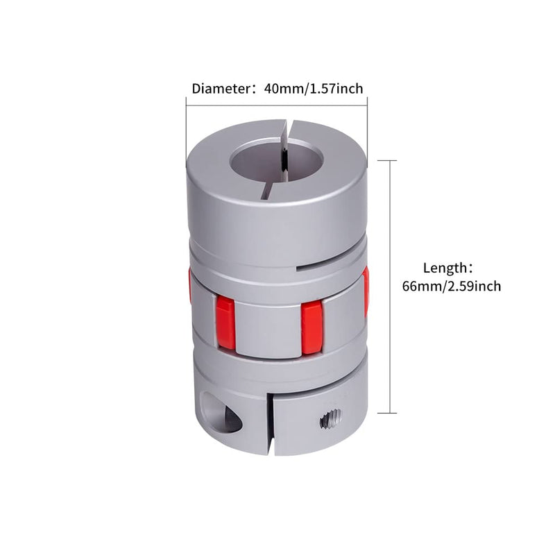 [Australia - AusPower] - Aluminum Flexible Jaw Couplings 14mm to 14mm Diameter 40mm Length 66mm Flexible Shaft Coupling Coupler Joint Connector for 3D Printer CNC Router Engraving Drilling Milling Machine 14-14mm D40 L66 